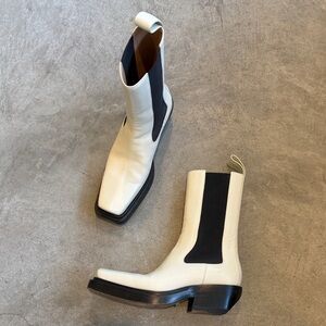 Bottega Veneta Leather Chelsea Boots with Black Elastic Panels